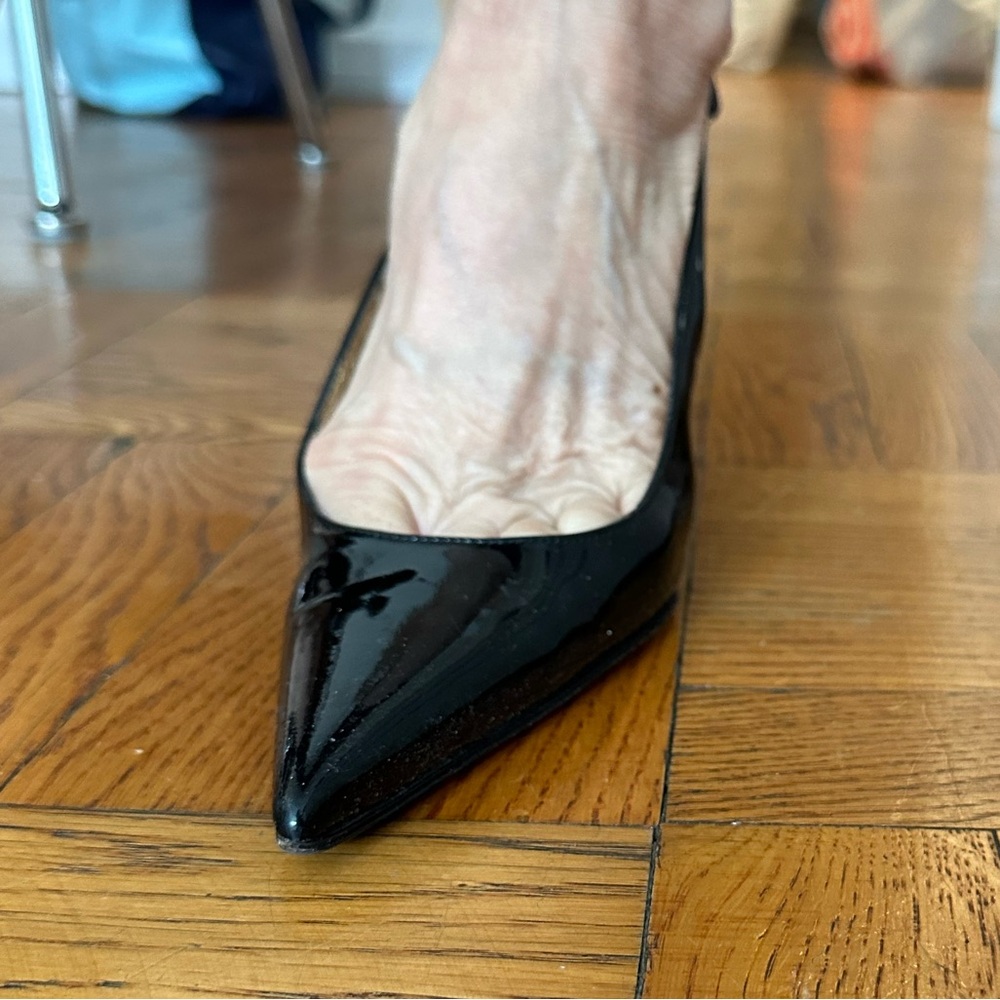 Dolce & Gabbana High Heel Sling backs Black Patent. Size  38.5. Made in Italy.